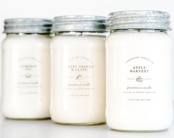Summer Soy Candle: Farmhouse Mason Jar, Choose Your Scent Part 2