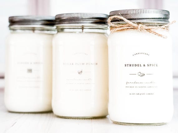 Black Currant & Jasmine Scented Soy Candle