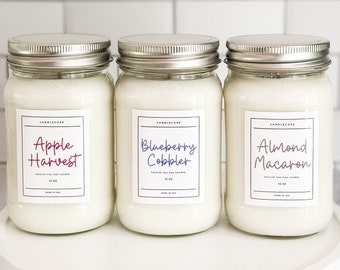 Blueberry Cobbler Scented Premium Pure Soy Wax Candles And Soy Wax Melts / 8 oz, 16 oz Mason Jar Candles / Hand Poured Clean Candles