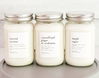 Maple Sugar Scented Premium Pure Soy Wax Candles And Soy Wax Melts / 8 oz, 16 oz Mason Jar Candles / Hand Poured Clean Candles