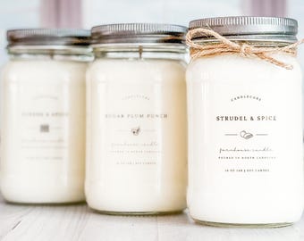 NEW Fall & Winter 2025 Scents, Hand Poured Candle, Soy Candle, Farmhouse Candle, White Candle, Scented Candle