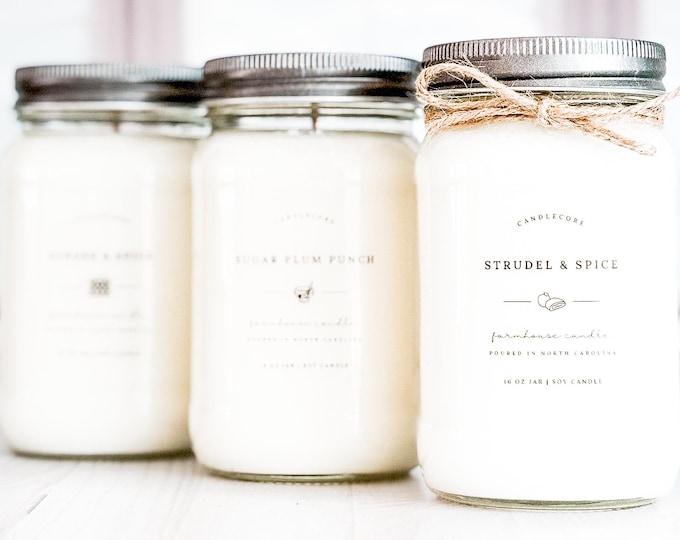 Stress Relief Scent, Hand Poured Candle, Soy Candle, Farmhouse Candle, White Candle, Scented Candle