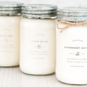 Midsummer Garden Scent, Hand Poured Candle, Soy Candle, Farmhouse Candle, White Candle, Scented Candle