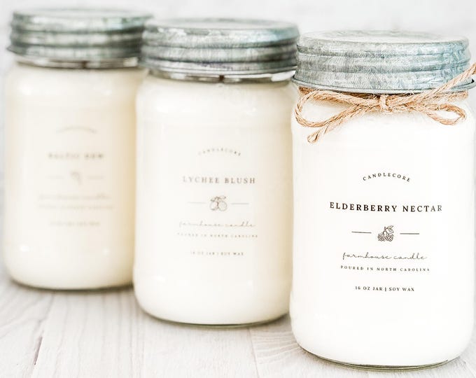 Salted Honey Butter Scent, Hand Poured Candle, Soy Candle, Farmhouse Candle, White Candle, Scented Candle
