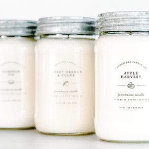Fall Scents 2: Farmhouse Mason Jar 100% Soy Candles