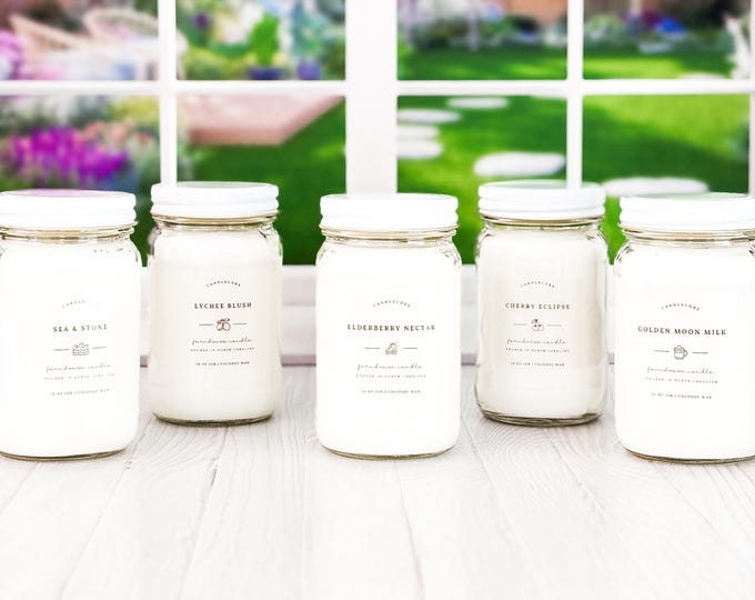 Lychee Blush Scent, Hand Poured Candle, Soy Candle, Farmhouse Candle, White Candle, Scented Candle