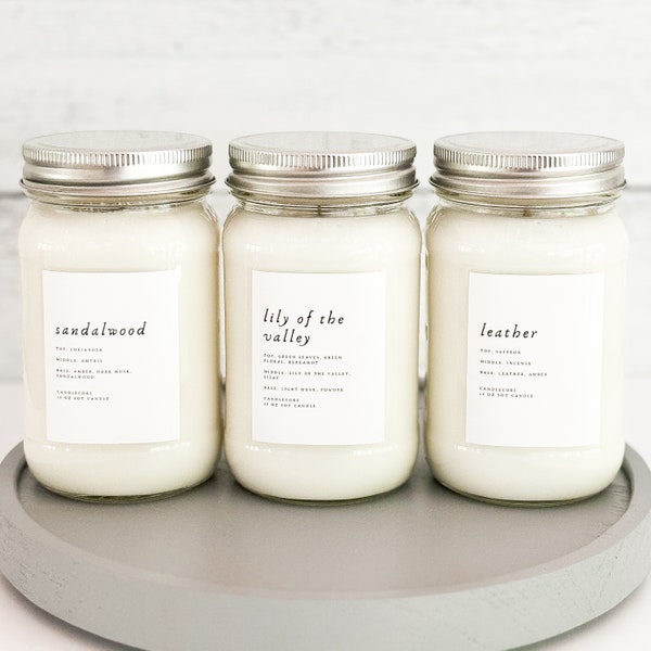 Sandalwood Scented Premium Pure Soy Wax Candles And Soy Wax Melts / 8 oz, 16 oz Mason Jar Candles / Hand Poured Clean Candles