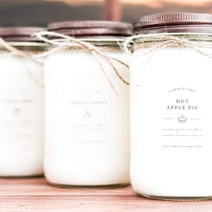 Gingered Apple Scented Soy Candle: Hand Poured Farmhouse Candle
