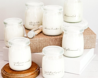 Summer Scents A-M, Hand Poured Candle, Soy Candle, Farmhouse Candle, White Candle, Scented Candle