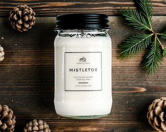 All Scents M/N/O: Farmhouse 8 oz, 16 oz Mason Jar 100% Soy Candles