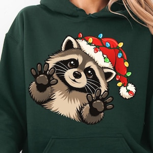 gifte merry,merry christma gifte,merry christmas gifte,merry christmas sweatshirte,merry christmas gifted,Christmas Raccoon Santa Hat Shirt,