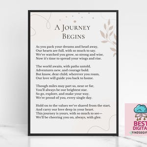 El viaje comienza, Voy a la universidad, POEMA DIGITAL, Destino universitario, Voy a la universidad, Poema impreso en verso para la universidad, Extraño a mi hijo e hija
