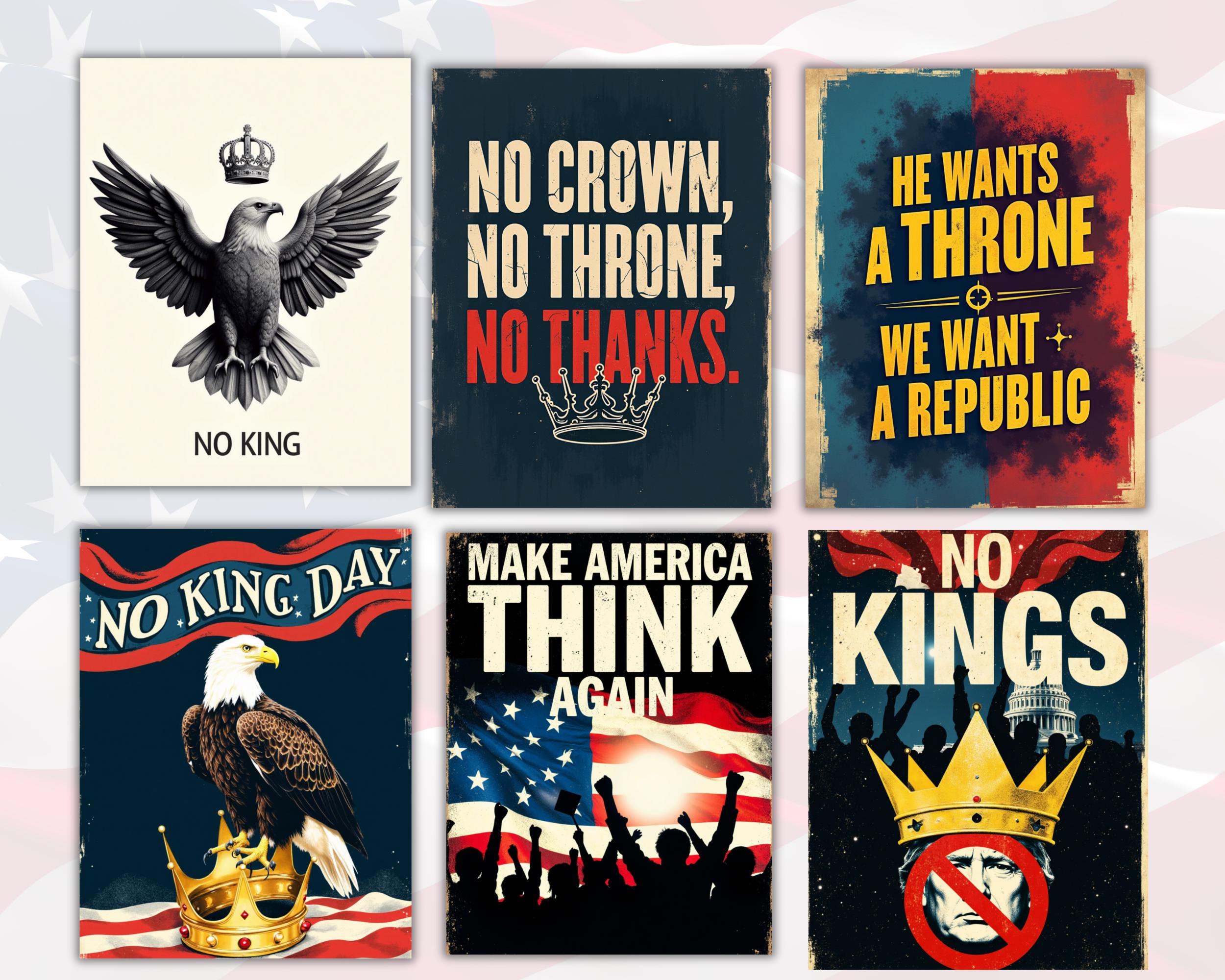 70 No Kings Day Printable Protest Signs, Political Poster Bundle ...