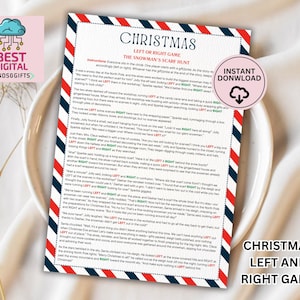 Christmas Left Right Game, Right Left Christmas Game, Christmas Pass the Gift Game, Christmas Exchange Game, Christmas Party Game, christmas