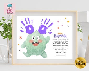 Boo Halloween Handprint, Halloween Printable Handprint Craft for Kids ...