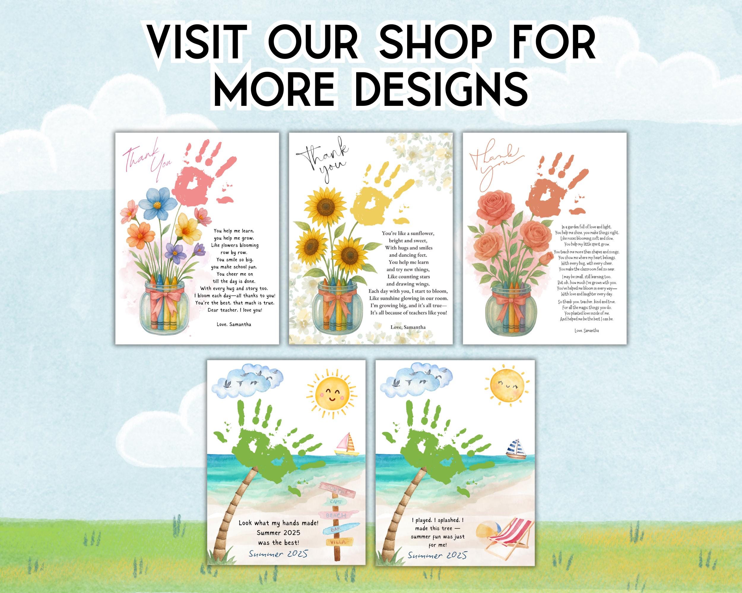 Teacher Appreciation Gift Printable | Handprint Flower Art | End of ...