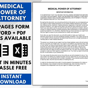 Medical Power of Attorney, Medical Power of Attorney (MPOA) Form, Medical Power of Attorney POA, Health Care Surrogate Designation