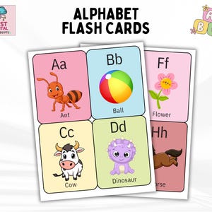 Schede didattiche dell&#39;alfabeto, schede didattiche ABC, programma scolastico prescolare, alfabeto stampabile per bambini piccoli, materiali Montessori, istruzione parentale, classe, DIGITALE