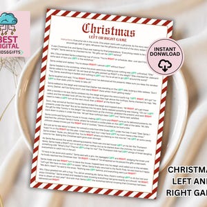 Christmas Left Right Game, Right Left Christmas Game, Christmas Pass the Gift Game, Christmas Exchange Game, Christmas Party Game, christmas