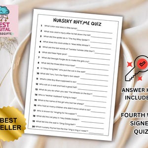 Quiz Comptines pour baby shower, Jeu de comptines pour baby shower, Activité amusante pour baby shower, Idées de jeux pour baby shower, Shower de bébé brise-glace