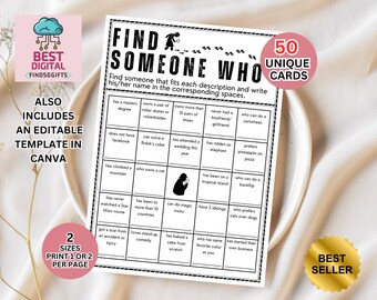 Conheça seu bingo, encontre alguém que faça bingo, encontre o convidado bingo, bingo quebra-gelo, jogo quebra-gelo, atividade quebra-gelo, bingo humano