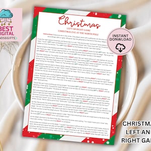 Christmas Left Right Game, Right Left Christmas Game, Christmas Pass the Gift Game, Christmas Exchange Game, Christmas Party Game, christmas
