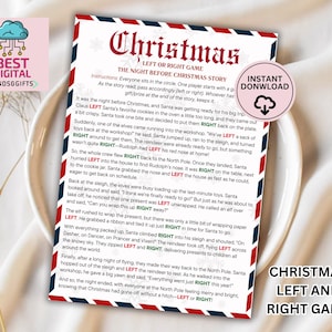 Christmas Left Right Game, Right Left Christmas Game, Christmas Pass the Gift Game, Christmas Exchange Game, Christmas Party Game, christmas