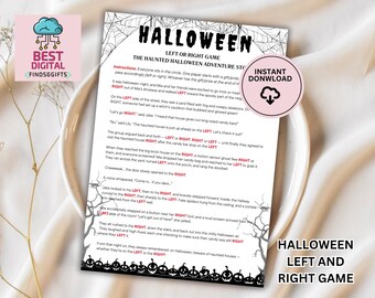Halloween Left Right Game, Fun Halloween Game, Halloween Game for Adults Kids, Halloween Group Game, Printable Game, Pass the Pumpkin,