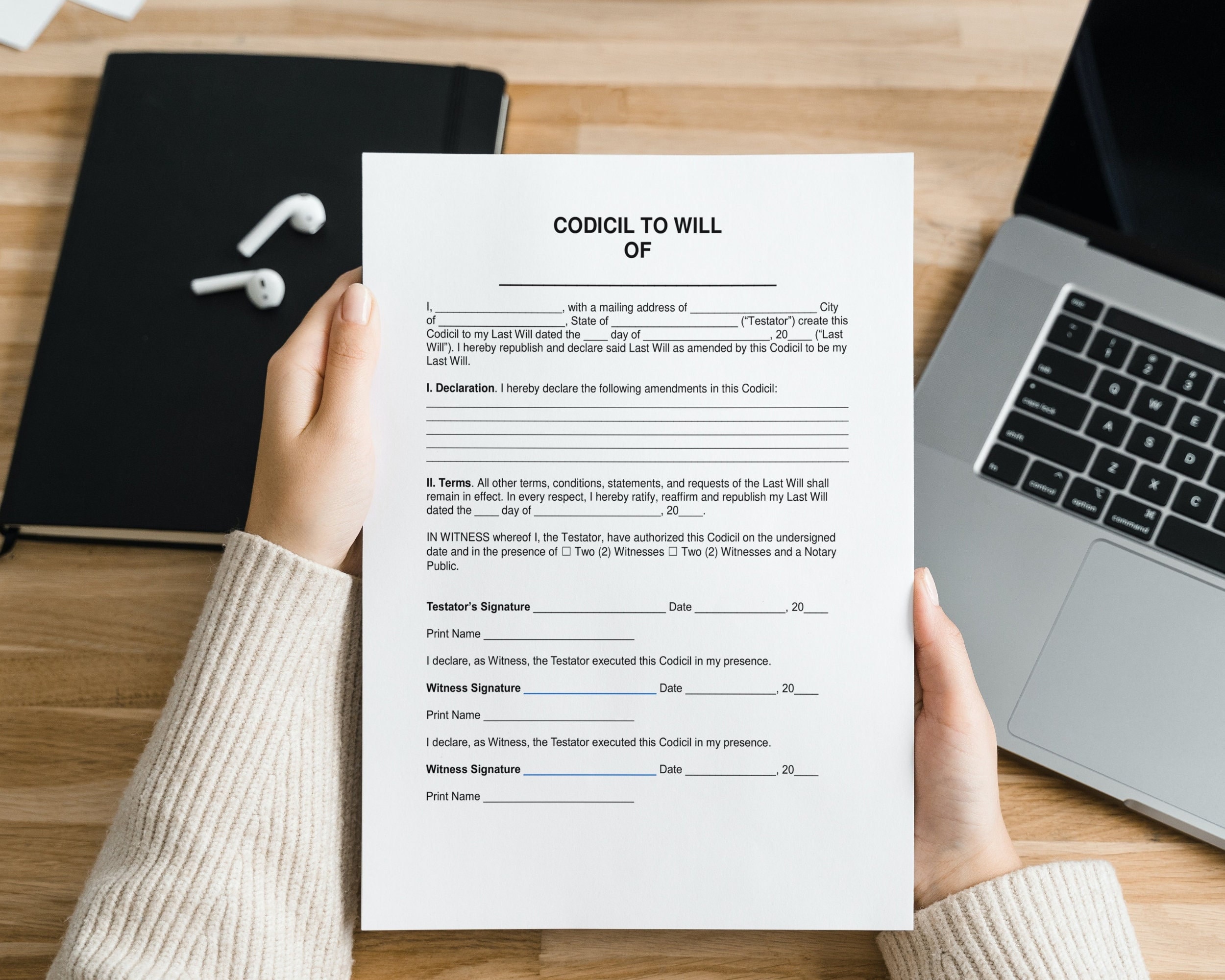 Will codicil will codicil form will codicil templates last will and