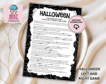 Halloween Left Right Game, Fun Halloween Game, Halloween Game for Adults Kids, Halloween Group Game, Printable Game, Pass the Pumpkin,