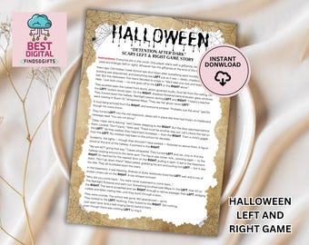 Halloween Left Right Game, Fun Halloween Game, Halloween Game for Adults Kids, Halloween Group Game, Printable Game, Pass the Pumpkin,