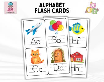 Alphabet Flash Cards, ABC Flashcards, Preschool Curriculum, Toddler Alphabet Printable, Montessori Materials, Homeschool, Classroom, DIGITAL