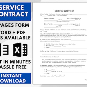 Service Contract Templates, Service Contract form, Service Contract Editable, Service Contract Printable, Service Contract, Service Contract