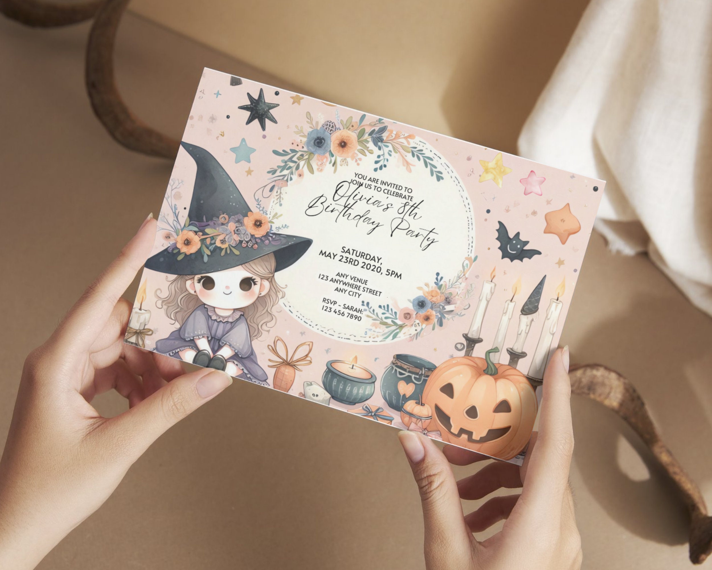 Witch Invite Editable Witch Birthday Invitation, Halloween Invitation, Witch ...