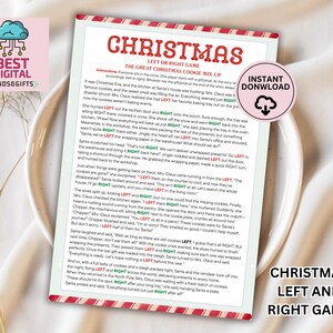 Christmas Left Right Game, Right Left Christmas Game, Christmas Pass the Gift Game, Christmas Exchange Game, Christmas Party Game, christmas