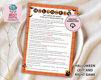 Halloween Left Right Game, Fun Halloween Game, Halloween Game for Adults Kids, Halloween Group Game, Printable Game, Pass the Pumpkin,