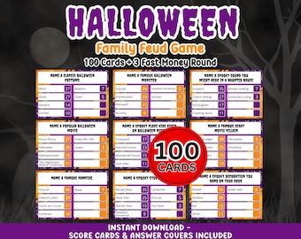 Halloween Friendly Feud Game | Printable Halloween Game | Halloween Party Game | Halloween Game Family | Halloween Adult Kids Teen