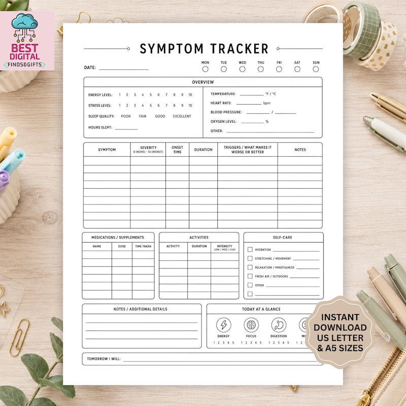 Symptom Tracker Kids - Etsy