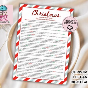 Christmas Left Right Game, Right Left Christmas Game, Christmas Pass the Gift Game, Christmas Exchange Game, Christmas Party Game, christmas