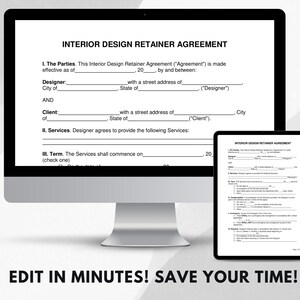 Interior Design Contract, Interior Design Agreement Template, Editable ...