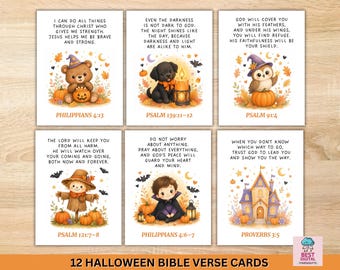 Halloween Bible Verse Cards, Christian Scripture Cards, Halloween Scripture Tracts, Printable Bible Verses, Christian Halloween Decor cards