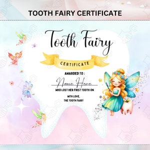 Editable Tooth Fairy Set With Envelope, Receipt and Fairy Letter, Fully ...