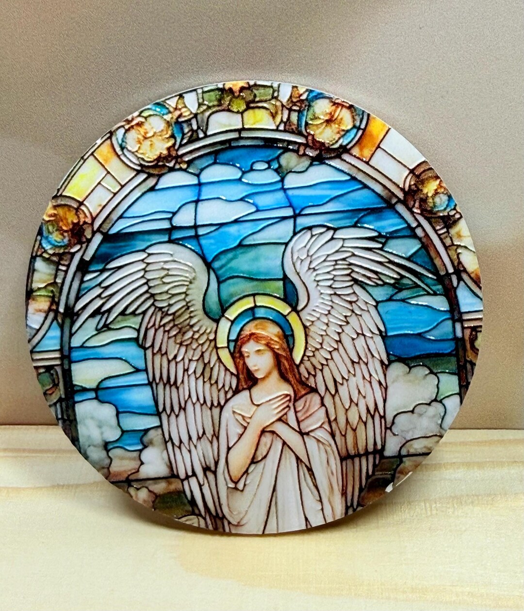 Guardian Angel Magnet Religious Stained Glass Style Christian Home ...