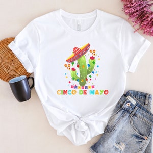 Cinco De Mayo Cactus-T-shirt, Mexicaans Fiesta-shirt, Unisex T-shirt, Sombrero Maracas, Fun Holiday Top, Graphic Tee