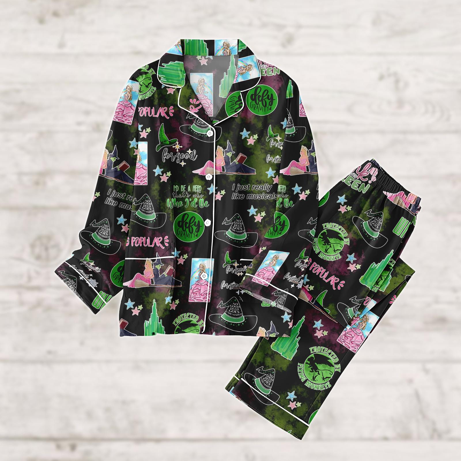 Discover Wicked Pajamas Set, Defy Gravity Women Pajamas, Wicked Changed For Good Thick Pajamas, Wicked Movie Pajamas Set, Gift For Her