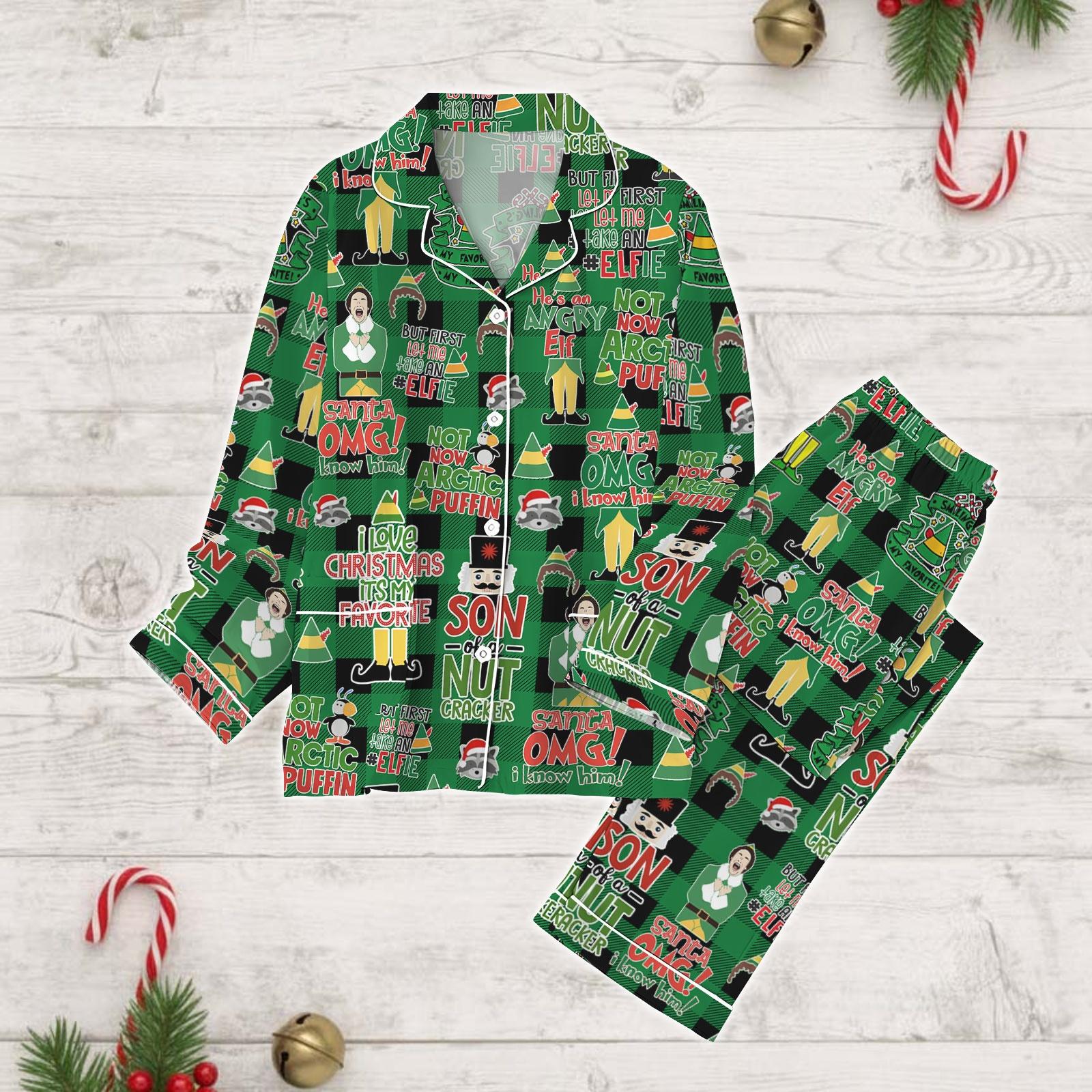 Discover Elf Buddy Quotes Christmas Pajamas Set, Christmas Movie Holiday Pajamas, OMG Santa Xmas Pajamas, Funny Christmas Gift