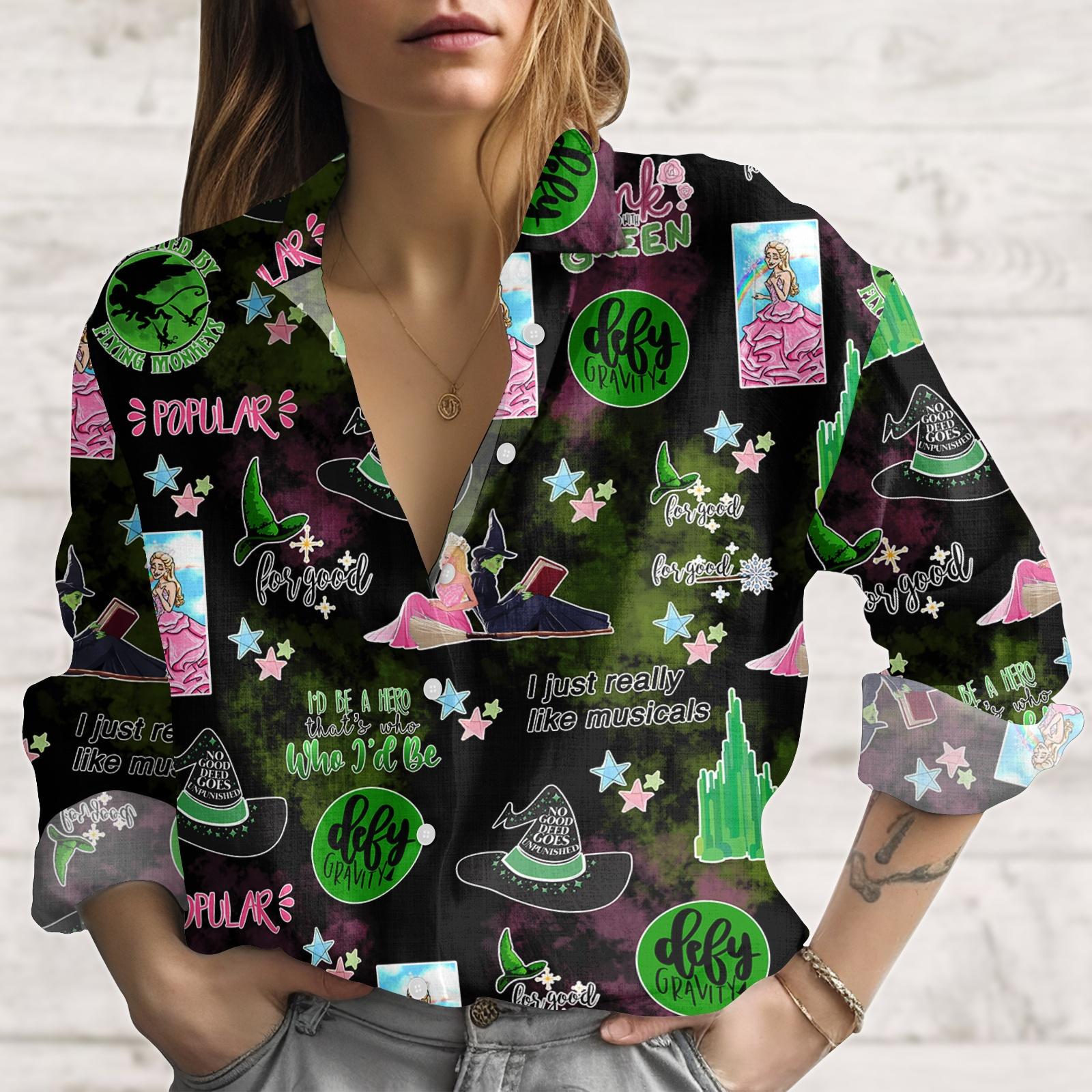 Discover Wicked Blouse Shirt, Defy Gravity Women Shirt, Wicked Changed For Good Shirt, Wicked Movie Fan Shirt, Gift For Her