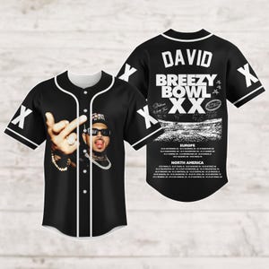 Personalized Chris Brown Breezy Bowl XX Baseball Jersey, Chris Brown Tour 2025 Jersey, Breezy Bowl XX 2025 Shirt, Chris Brown Merch, Gi