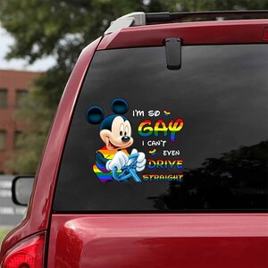 Rainbow Mickey Stickers, Disney Mouse Vinyl Decal, Disney Vinyl Stickers, Pride Month Car Decal, Disney Cartoon Movie Stickers