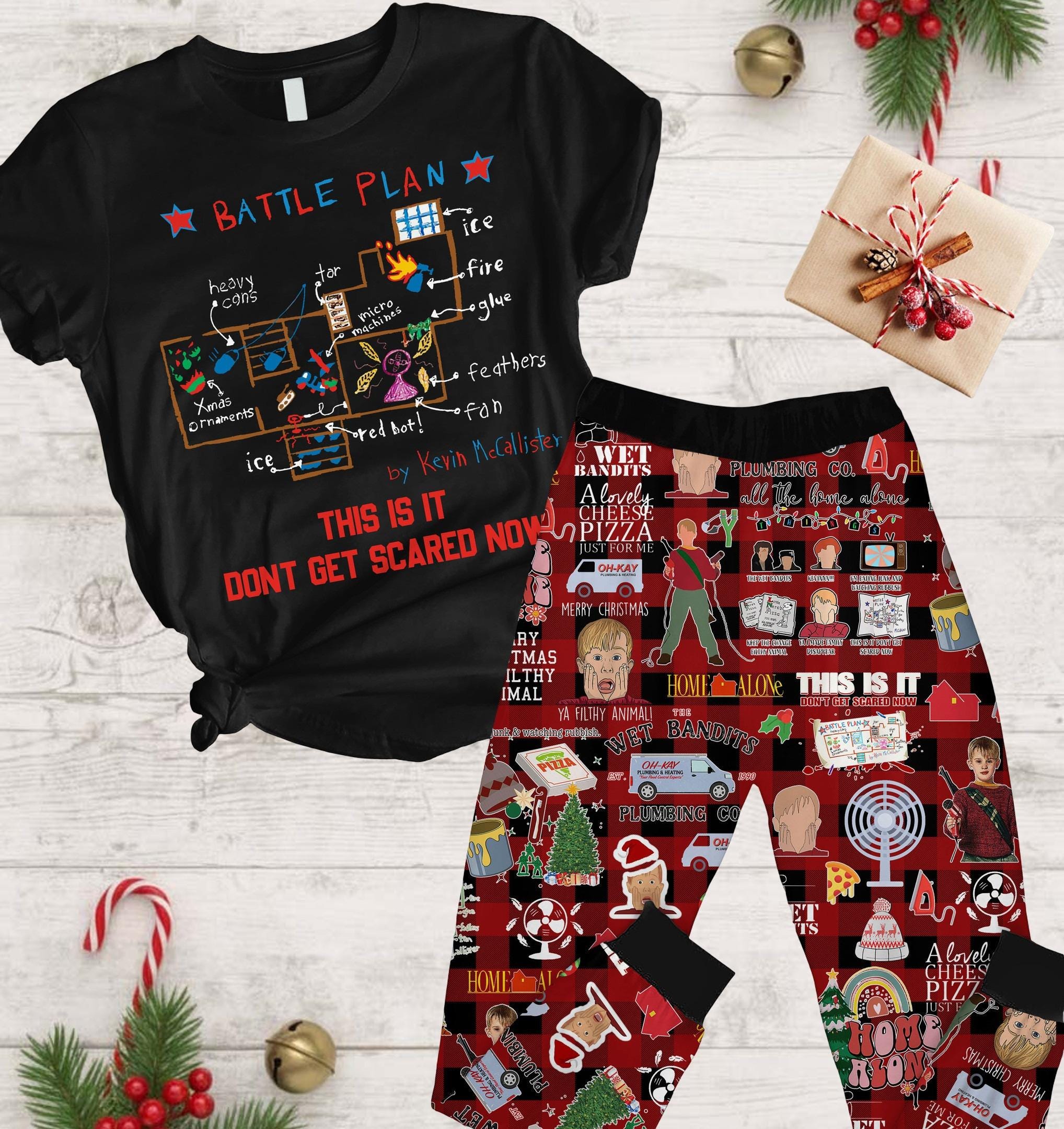 Discover Home Alone Pajamas, Home Alone Movie Shirt, Kevin Mccallister Holiday Pajamas, Christmas Movie Pajamas, Home Alone Christmas Gift